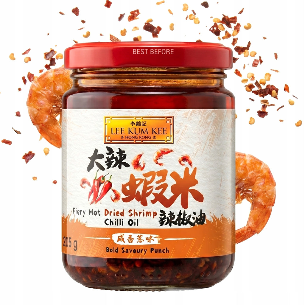 Lee Kum Kee Olej Chilli z Krewetkami Sos Chili 205g pierożki azjatyckie