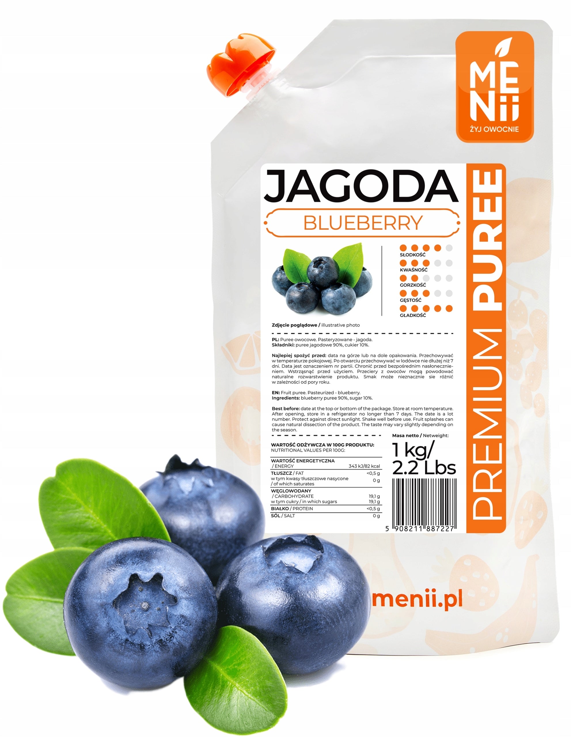 Menii Premium puree jagoda 1 kg