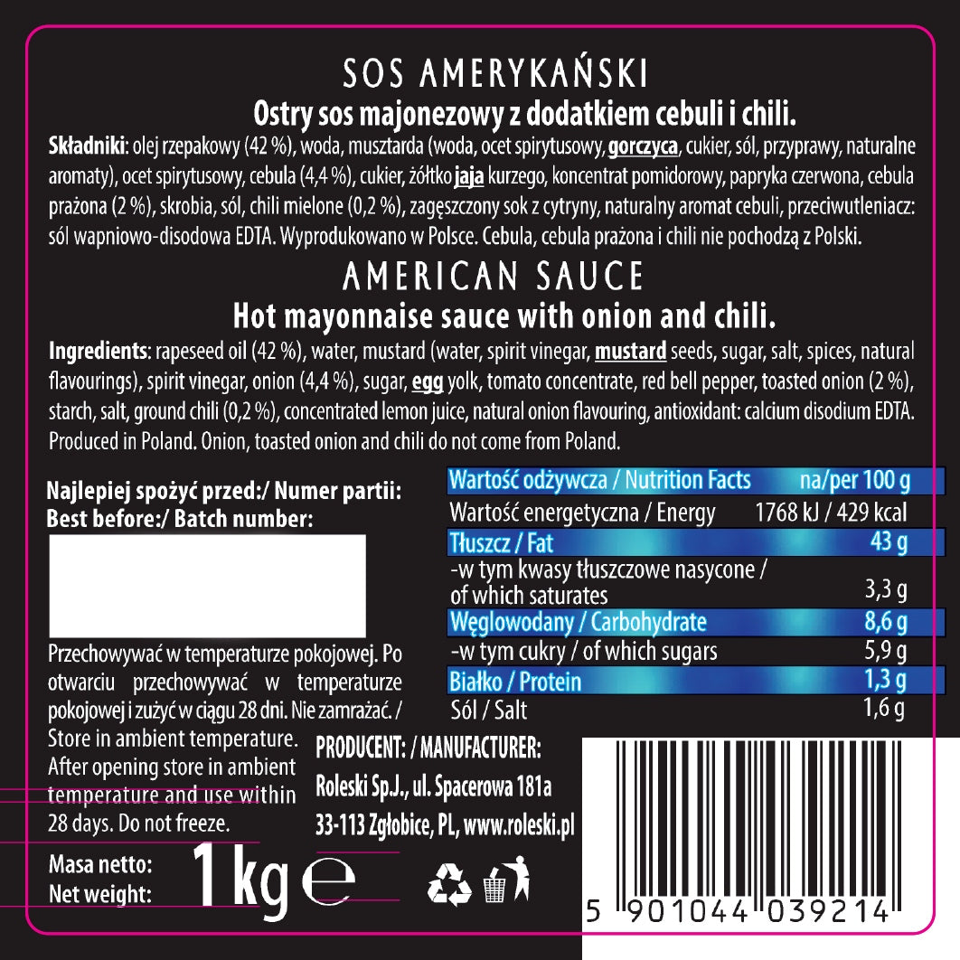 Roleski Sos amerykański 1 kg