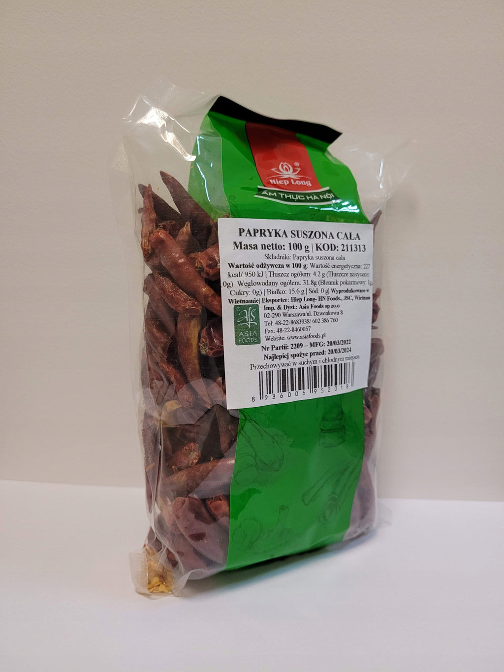 Papryka Chilli suszona cała 100g Hiep Long