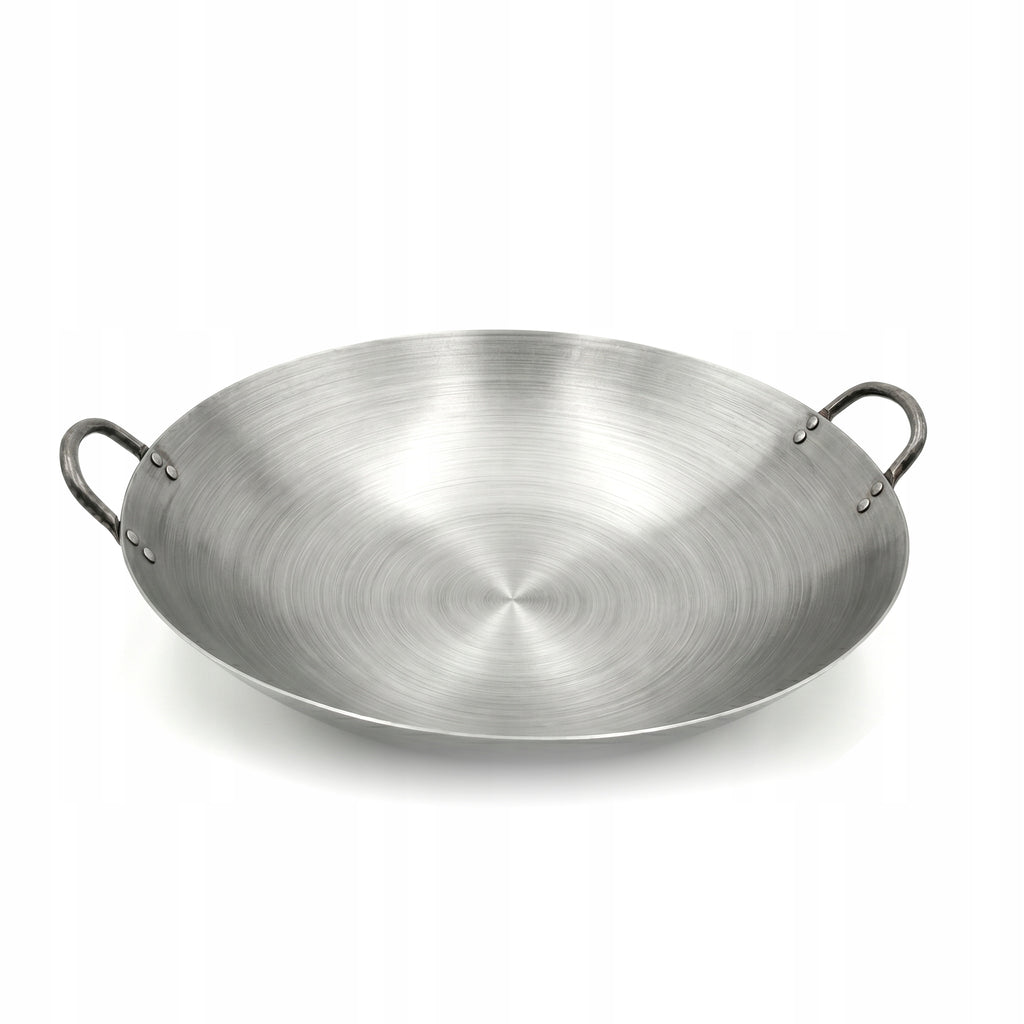Patelnia Wok ze Stali Węglowej 45 cm Gastronomia Dwa Uchwyty