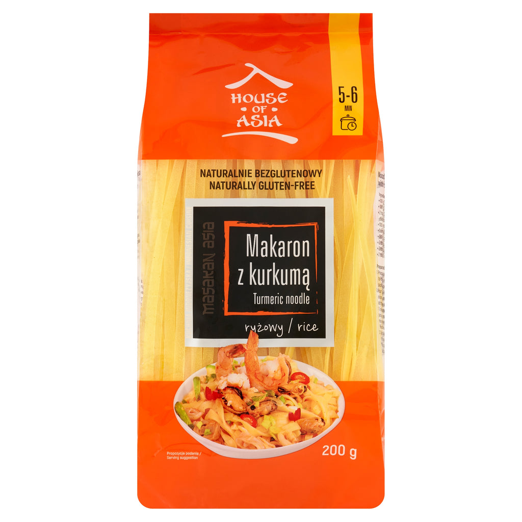 Makaron ryżowy z kurkumą 5 mm 200 g HOUSE OF ASIA
