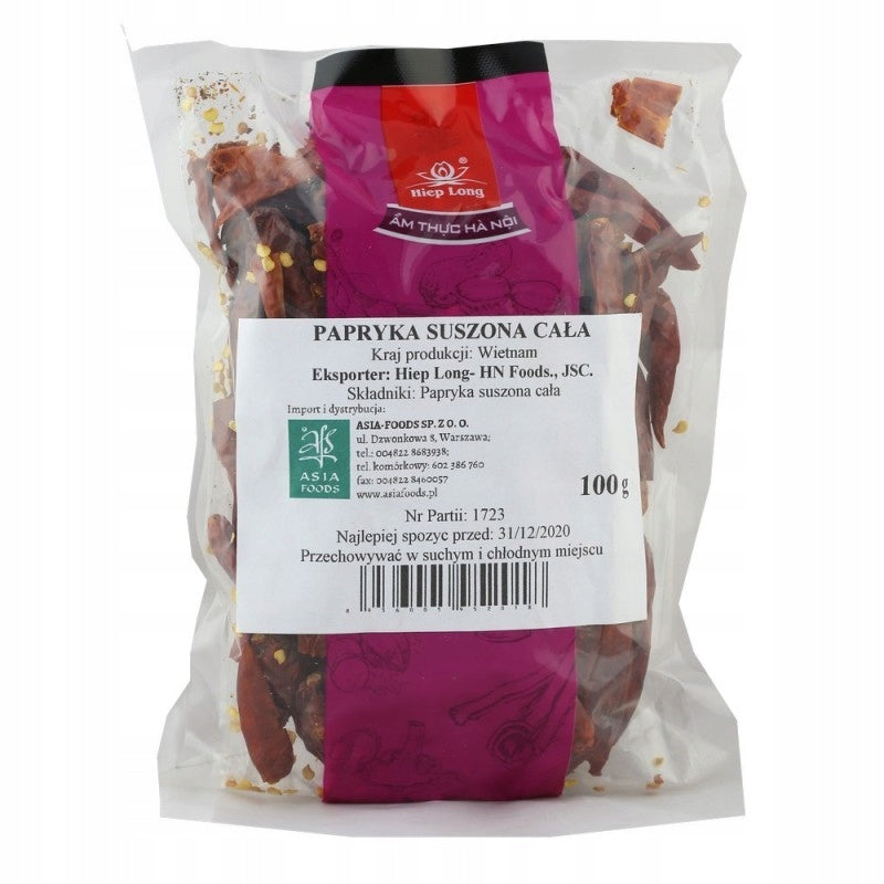 Papryka Chilli suszona cała 100g Hiep Long