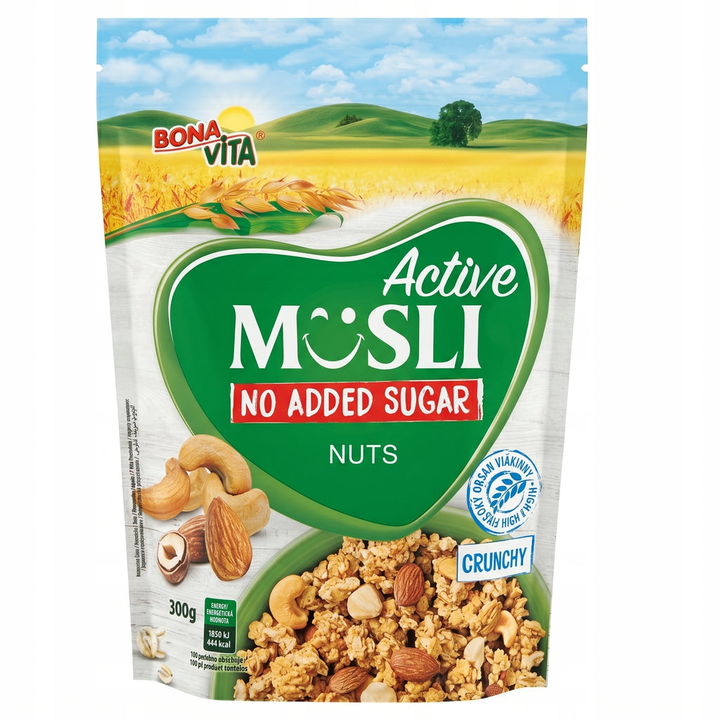 Musli Orzechowe BONA VITA Active 300g - BEZ DODATKU CUKRU |Bogate w Orzechy