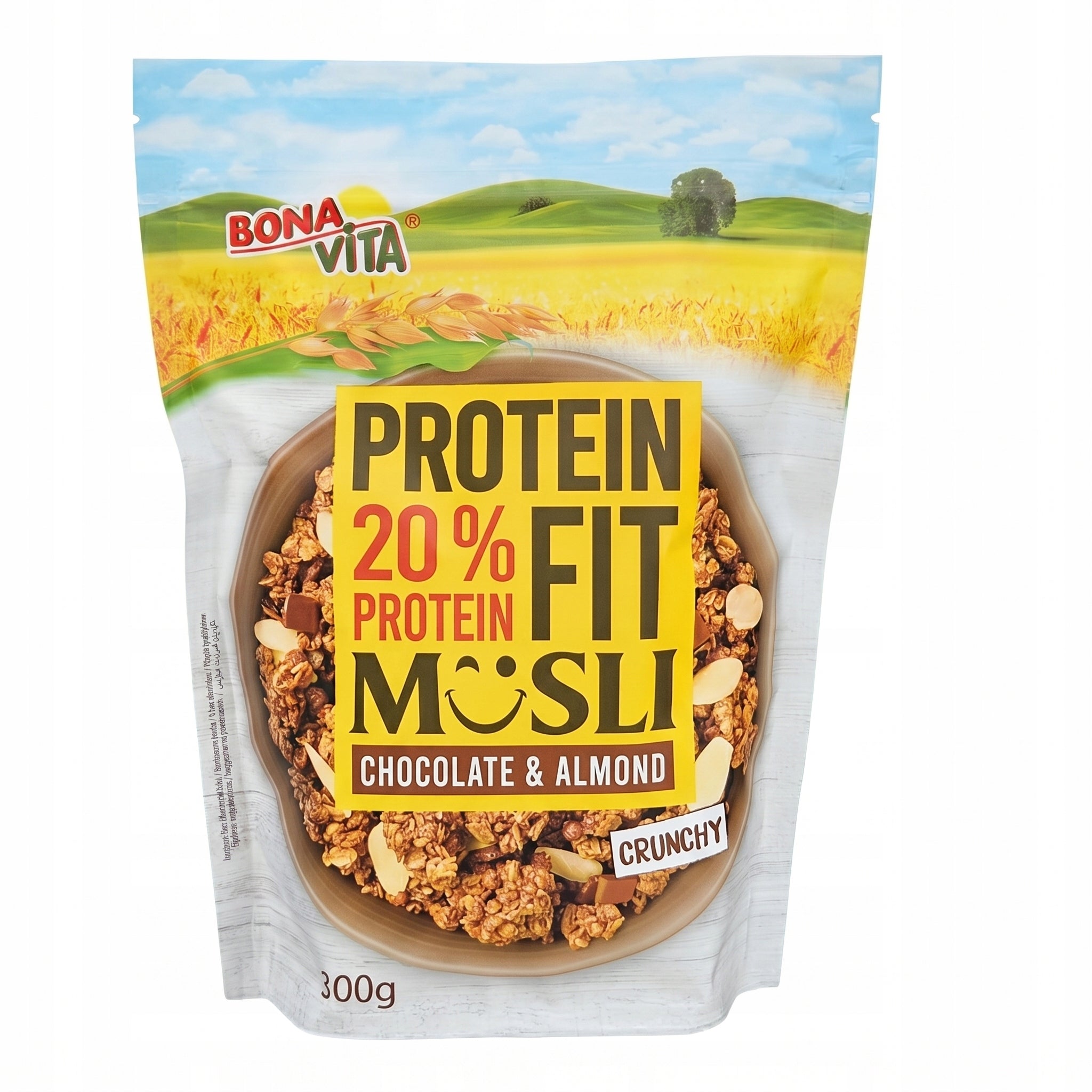 Musli Proteinowe BONA VITA 20% Białka Czekolada i Migdały 300g |Fit Crunchy