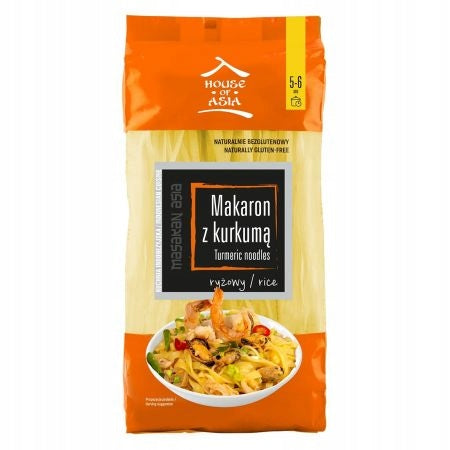 Makaron ryżowy z kurkumą 5 mm 200 g HOUSE OF ASIA
