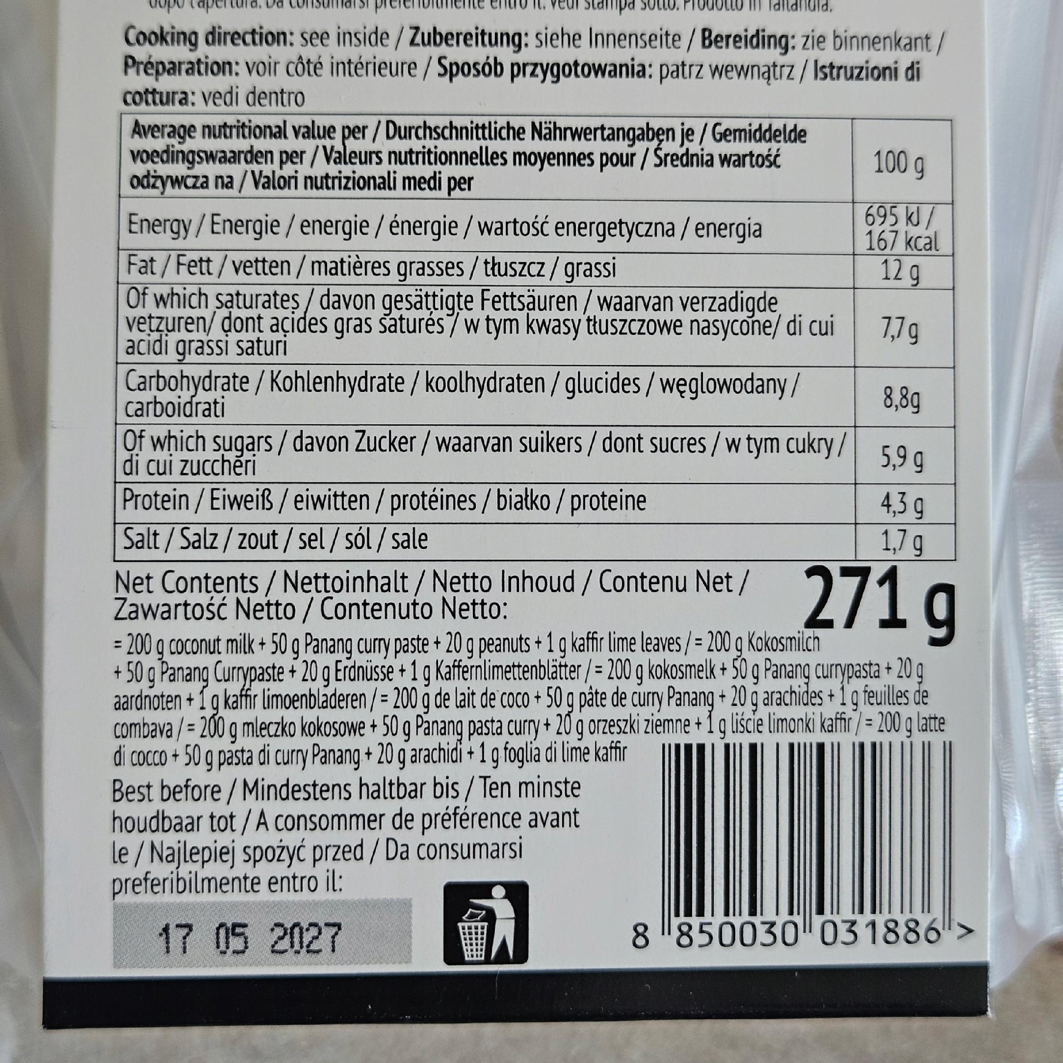 Tajskie Panang Curry LOBO 271g Zestaw Mleczko Kokosowe Kuchnia Azjatycka